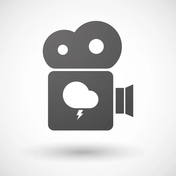 Sinema kamera simgesi ile fırtınalı bir bulut — Stok Vektör