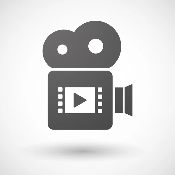 Cinema camera icon with a multimedia sign — Stock Vector