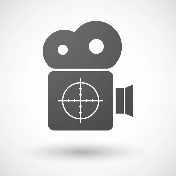 Cinema camera icon with a crosshair — Stock Vector