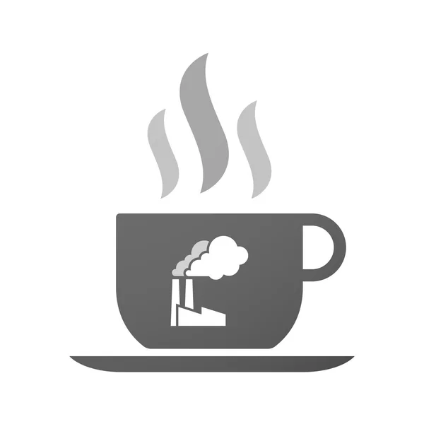 Icono de taza de café con una fábrica Gráficos Vectoriales