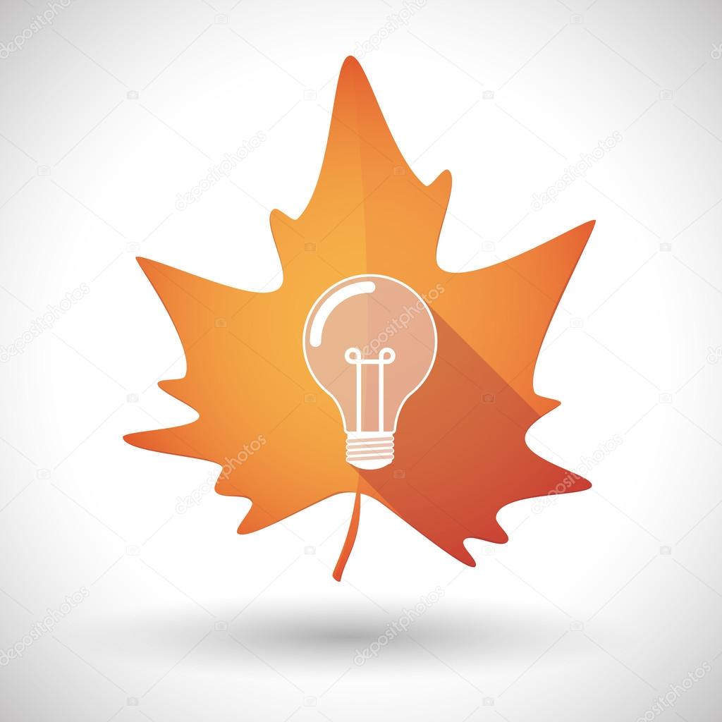 Autumn leaf icon with a light bulb