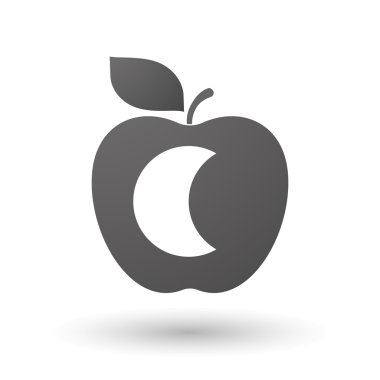 Elma simgesi ile bir ay