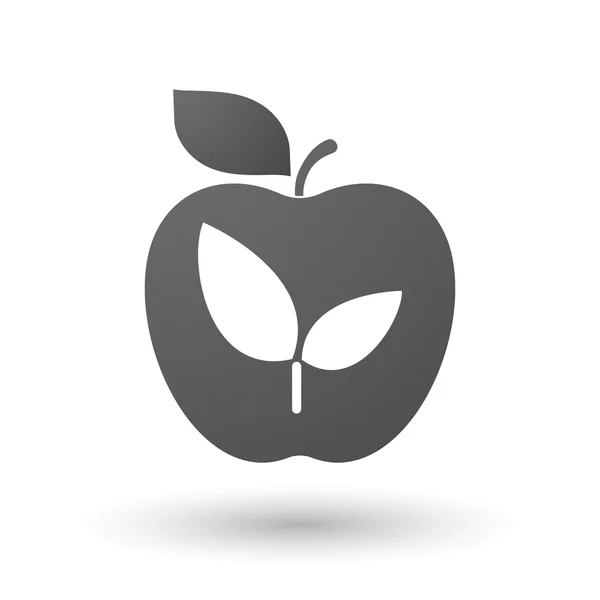 Apple-pictogram met een plant — Stockvector