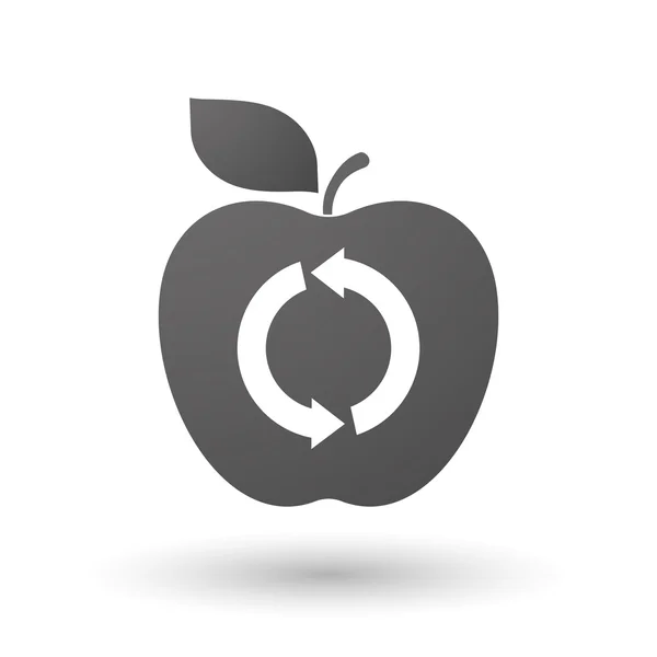 Elma simgesi bir yuvarlak geri dönüşüm işareti ile — Stok Vektör