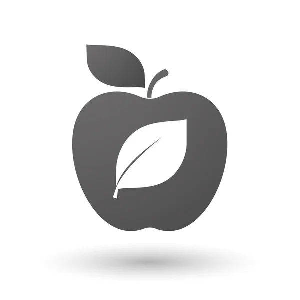 Apple-pictogram met een blad — Stockvector