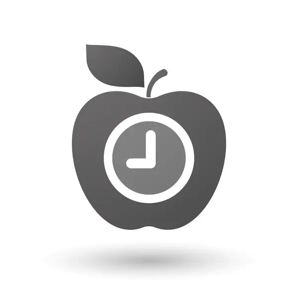 Icône Apple avec horloge — Image vectorielle