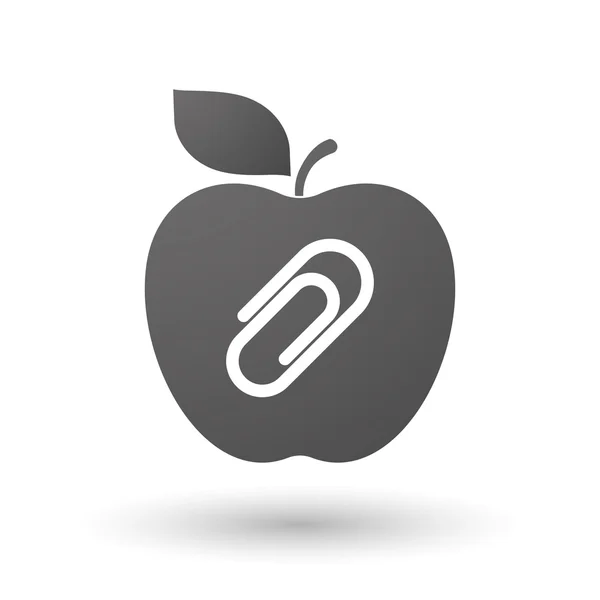 Icona Apple con clip — Vettoriale Stock