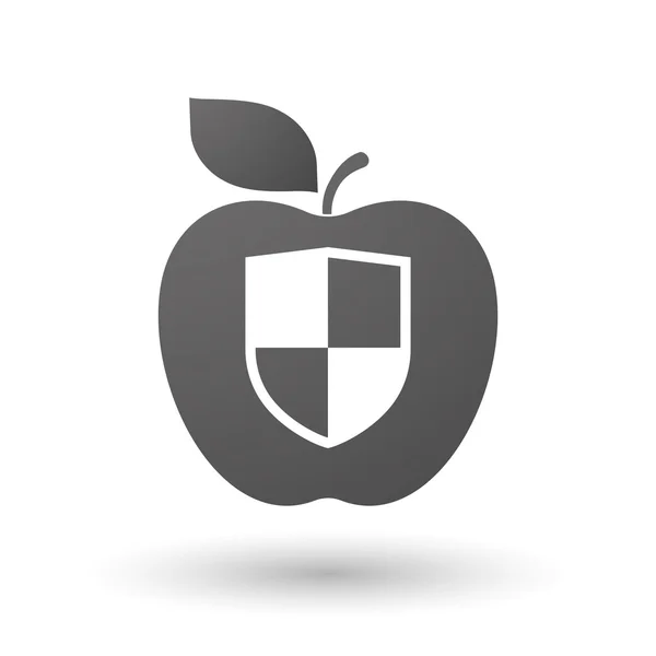 Apple-pictogram met een schild — Stockvector