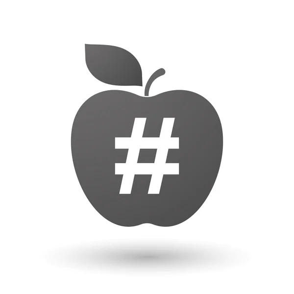 Ícone da Apple com uma hash tag — Vetor de Stock