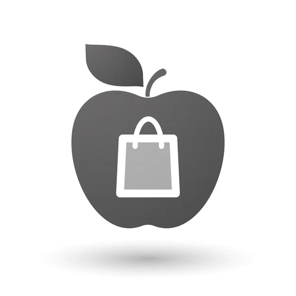 Apple-ikonen med en shopping väska — Stock vektor