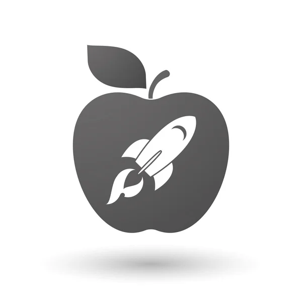 Ikona jabłko z rakiety — Wektor stockowy