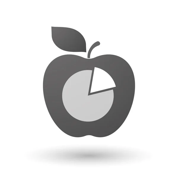 Icône Apple avec un graphique à secteurs — Image vectorielle