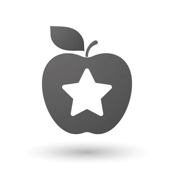 Apple icon with a star — Stock Vector