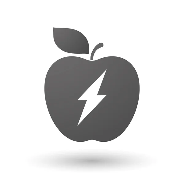 Icono de Apple con un rayo — Vector de stock