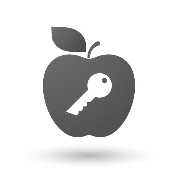Apple εικονίδιο με ένα κλειδί — Διανυσματικό Αρχείο