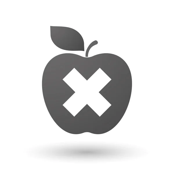 Apple icon with an x sign — Stock Vector