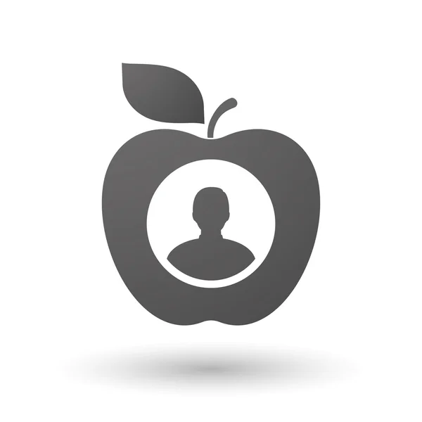 Bir erkek avatar ile elma simgesi — Stok Vektör