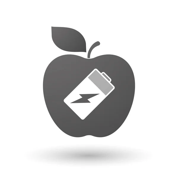 Icône Apple avec batterie — Image vectorielle