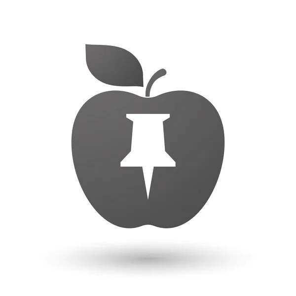 Icône Apple avec une broche poussoir — Image vectorielle