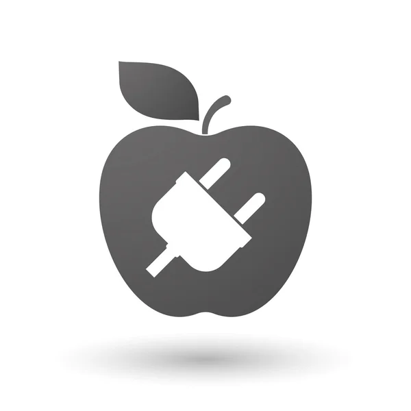 Apple icon with a plug — Stock Vector