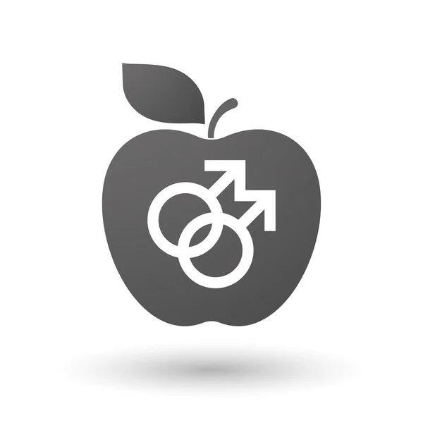 Icône Apple avec un signe gay — Image vectorielle