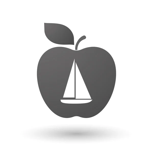 Apple icon with a ship — Stock Vector