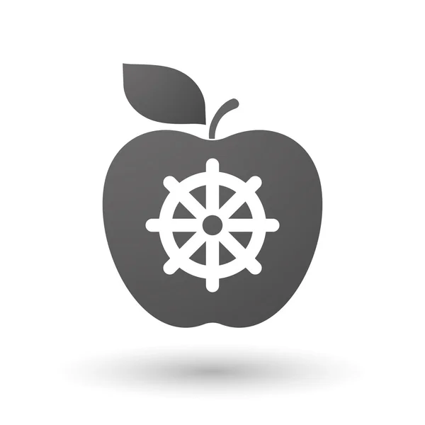Icono de Apple con un signo de chakra de dharma — Vector de stock