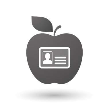 Kimlik kartı ile elma simgesi