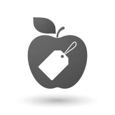 Bir etiket ile elma simgesi