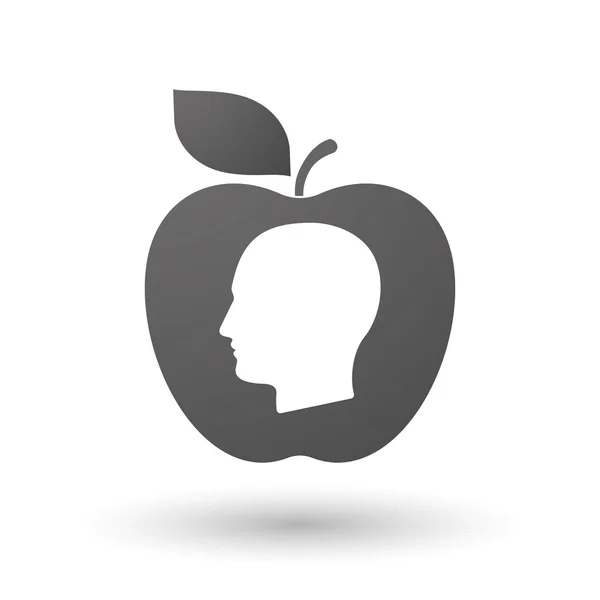 Icône Apple avec une tête masculine — Image vectorielle