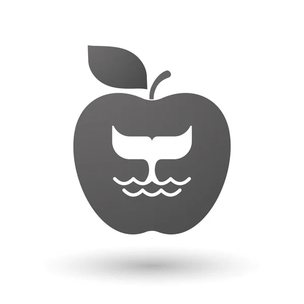 Icona Apple con coda di balena — Vettoriale Stock