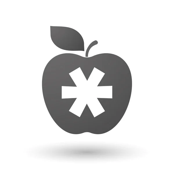 アスタリスク付きのリンゴのアイコン — ストックベクタ