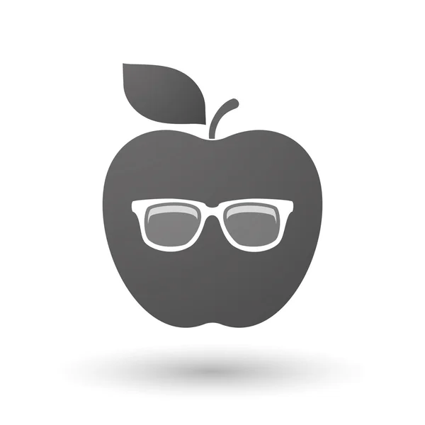 Apple icon with a glasses — Stock Vector