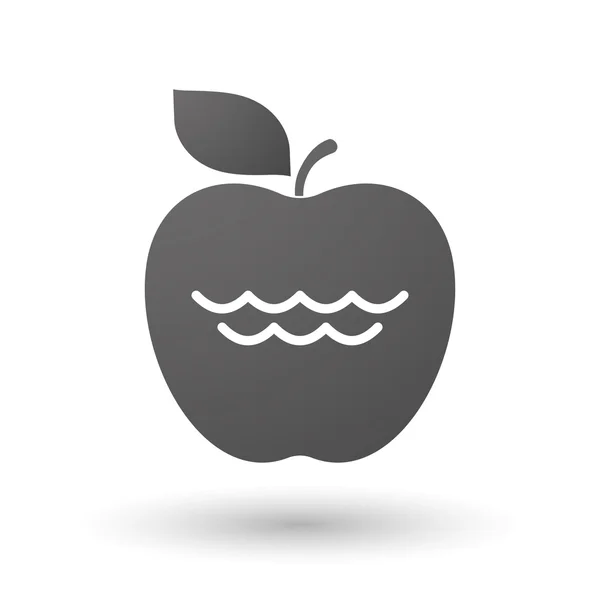 Apple icon with a water sign — Stock Vector
