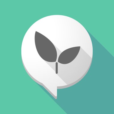 Uzun gölge çizgi roman balon bir bitki ile