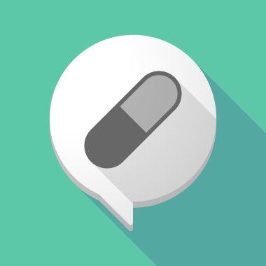 Uzun gölge çizgi roman balon bir hap ile