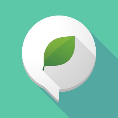 Uzun gölge çizgi roman balon ile yaprak yeşil