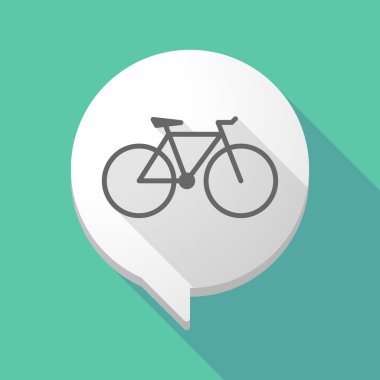 Uzun gölge çizgi roman balon bir bisiklet ile