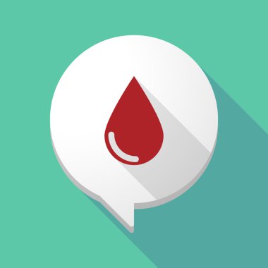 Uzun gölge çizgi roman balon ile bir kan damlası