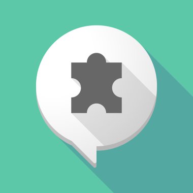 Bir bulmaca parçası ile uzun gölge çizgi roman balon