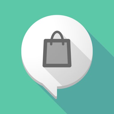 Uzun gölge çizgi roman balon ile bir alışveriş çantası