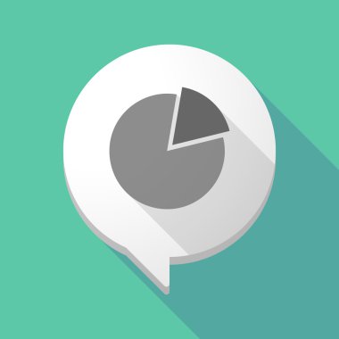 Uzun gölge çizgi roman balon ile bir pasta grafiği