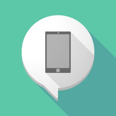 Uzun gölge çizgi roman balon bir akıllı telefon ile