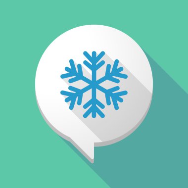 Uzun gölge çizgi roman balon ile bir kar tanesi