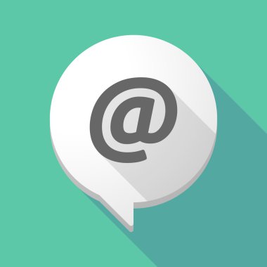 Uzun gölge çizgi roman balon ile bir işareti