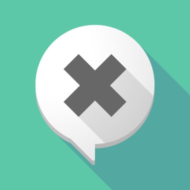 Uzun gölge çizgi roman balon bir x işareti ile