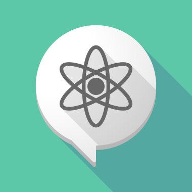 Uzun gölge çizgi roman balon ile bir atom