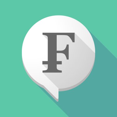 Uzun gölge çizgi roman balon İsviçre Frangı işaretiyle