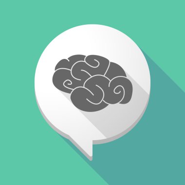 Uzun gölge çizgi roman balon bir beyin ile