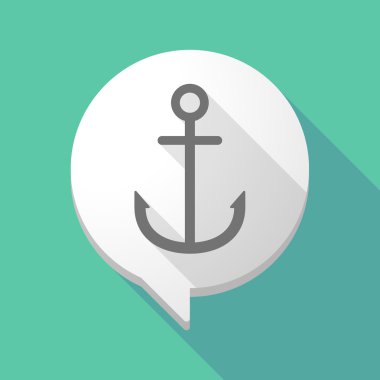 Uzun gölge çizgi roman balon bir çapa ile